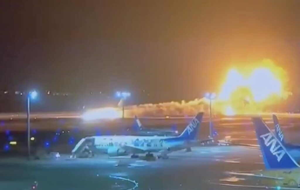 Japan Airlines Plane Erupts into Flame After Collision with Coast Guard ...